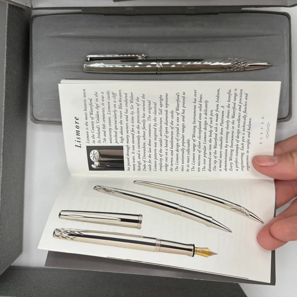 Waterford Lismore Silver Plated Ballpoint Pen W209LI Diamond Cut New in Box